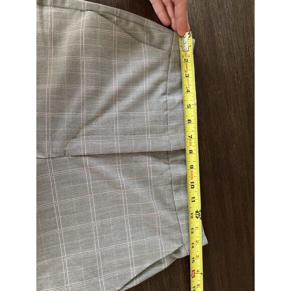EXPRESS Editor Pants STRAIGHT ANKLE SUPER HIGH RISE Windowpane 6 - Picture 10 of 10
